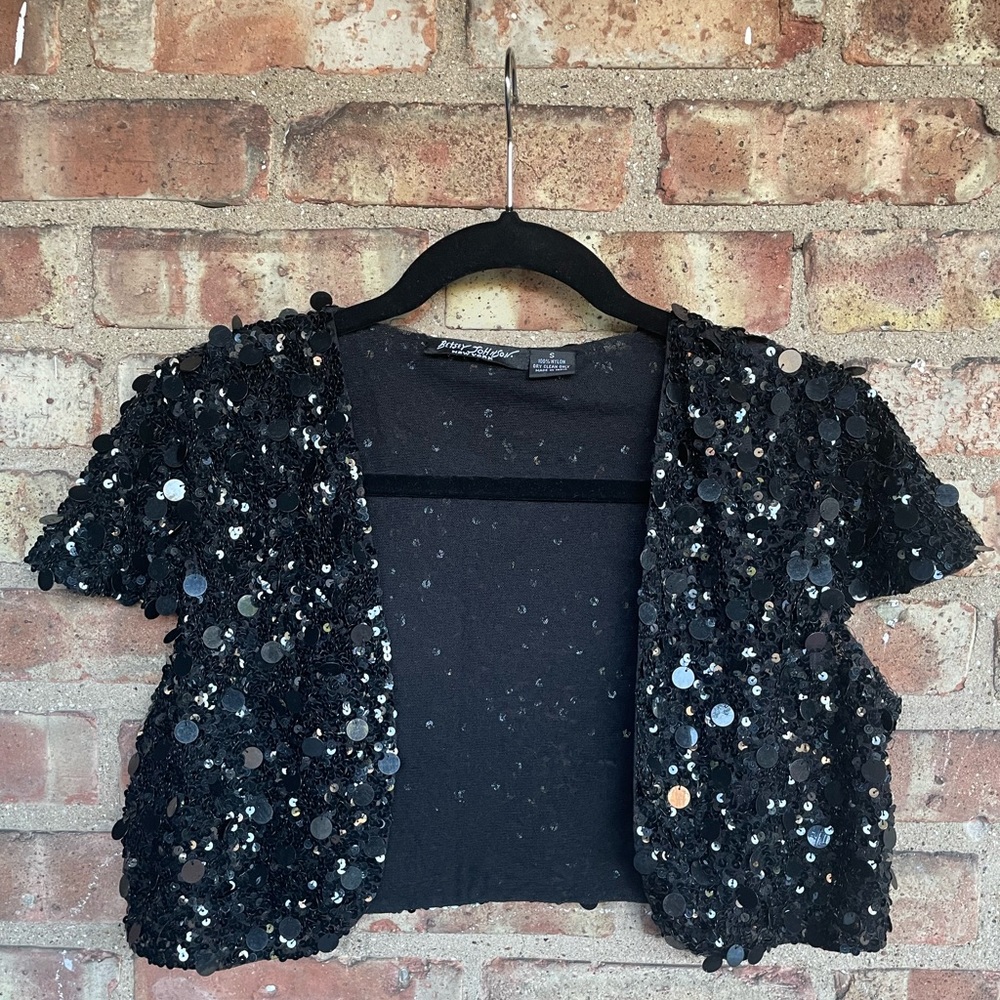 Vintage Betsey Johnson New York Paillette Bolero Shrug🖤